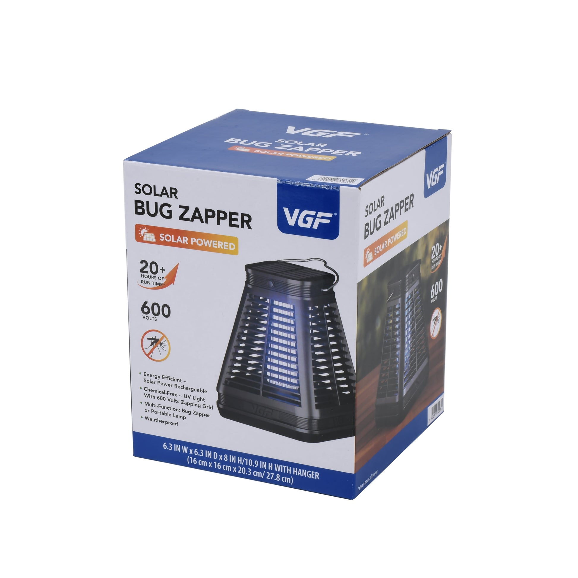 Black LED Solar Powered Portable Bug Zapper